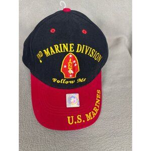 2nd Marine Division "Follow Me" U.S. Marines Cover Black & Red One Size NWT's